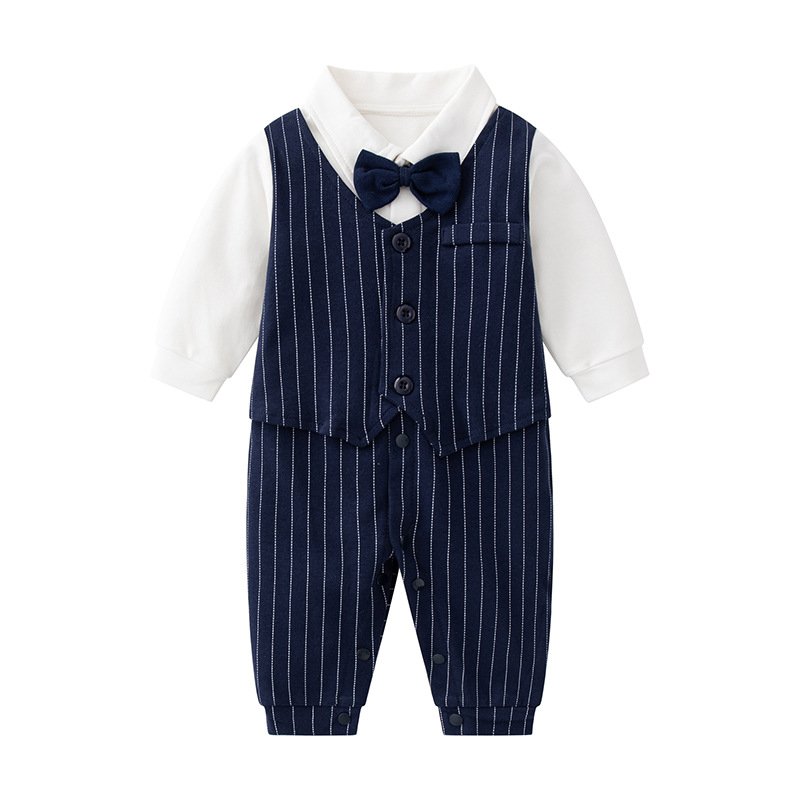 spring boys gentlemen clothes set baby bow romper suspender pants clothing sets cool boys suit 0-3 months