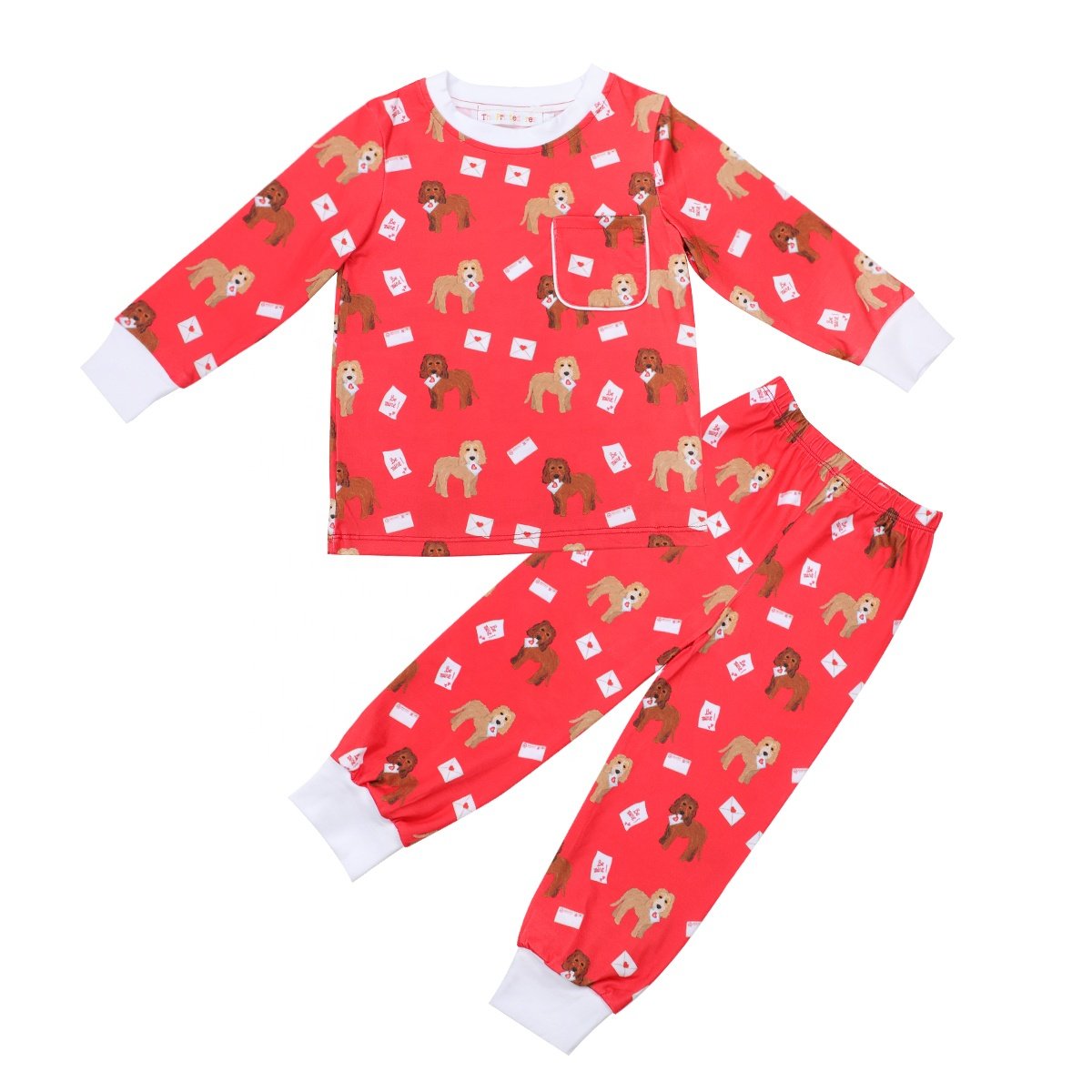Kids Custom Hearts Print Milk Silk Pajama Family Matching Clothing sets Valentine's Day Sleepwear Toddler Bamboo Cotton Pajamas