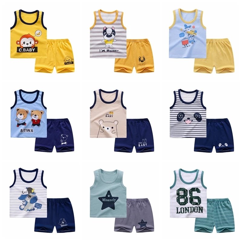 Children Clothes Summer Short Sleeve T-Shirt Set Trendy Baby summer clothing sets Fashion T-shirt And Shorts For Boys Clothing