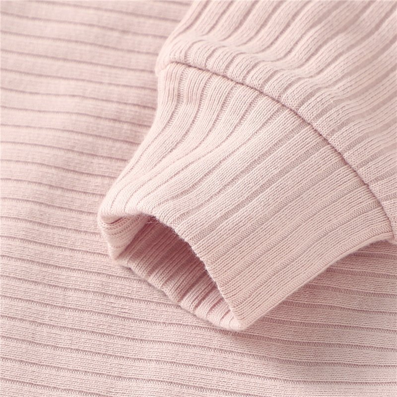 ready to ship Boutique Organic Ribbed Long Sleeve 2pcs Baby Clothes Pajamas Sets