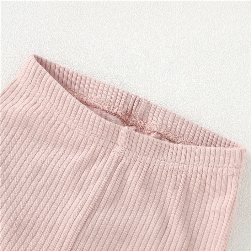ready to ship Boutique Organic Ribbed Long Sleeve 2pcs Baby Clothes Pajamas Sets