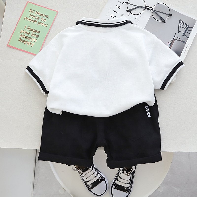 Toddler Boys Clothing sets Simple Lapel Polo Shirt Short sleeved Children's Outfit Summer Casual Cool Clothing Comfortable suits