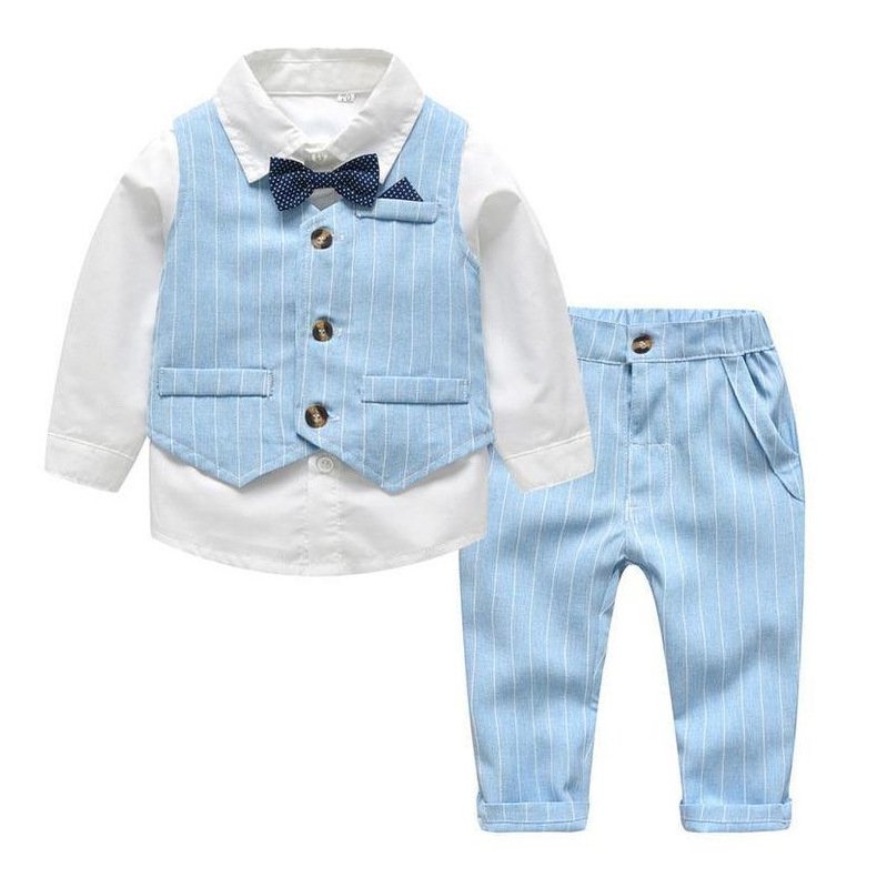 Wholesale Boutique Baby Boys Clothes Dresses for Boys Kids Boys Formal Suit Party Luxury Long Sleeve Wedding Suits for Children