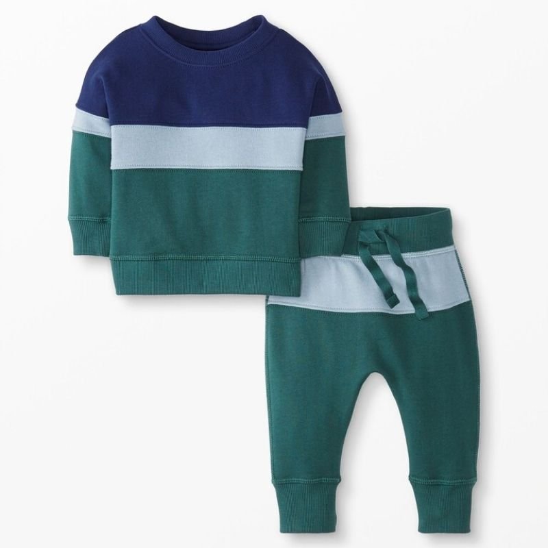 GOTS GRS Certified Organic Cotton Kids Clothing Set Customized 2pcs Infant Clothing Set Breathable Baby Boy Clothing Sets