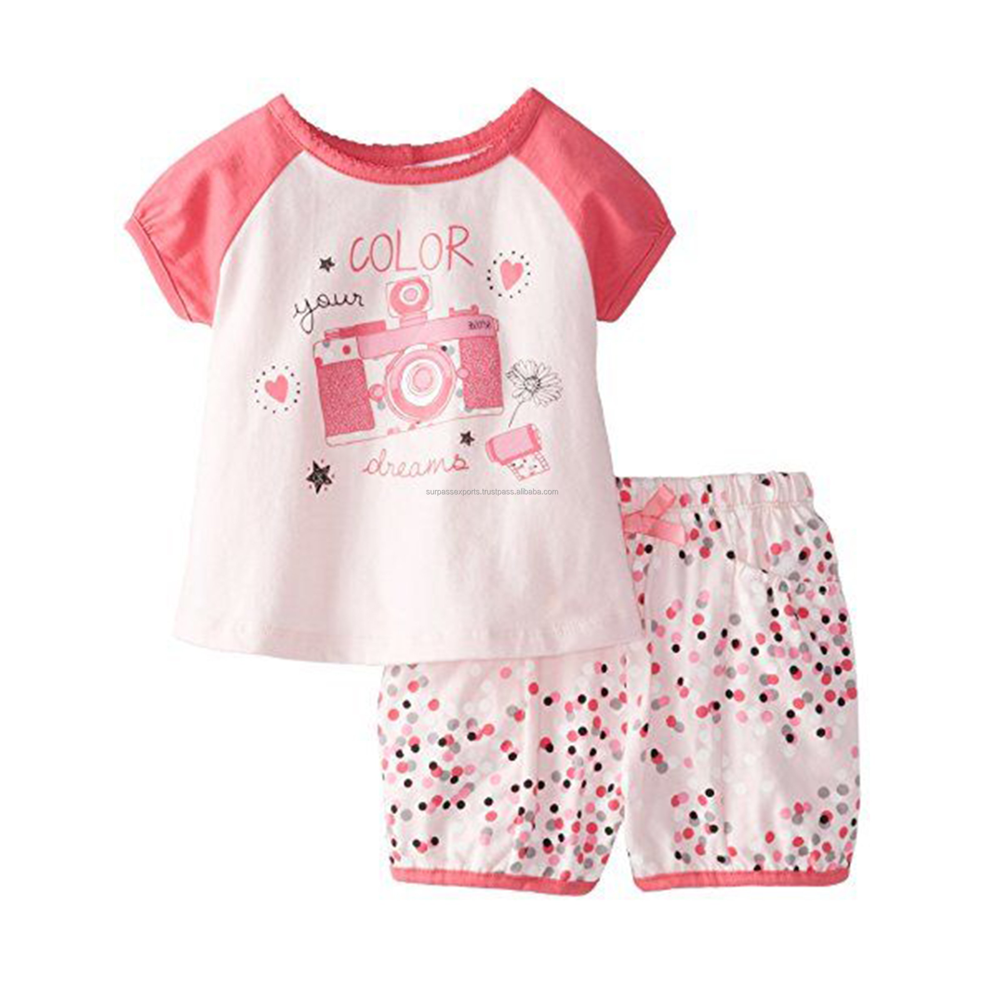 Wholesale New Trending Organic Cotton Kids Clothing Set Extra Soft 100% Cotton Clothing Sets for Standard Dresses
