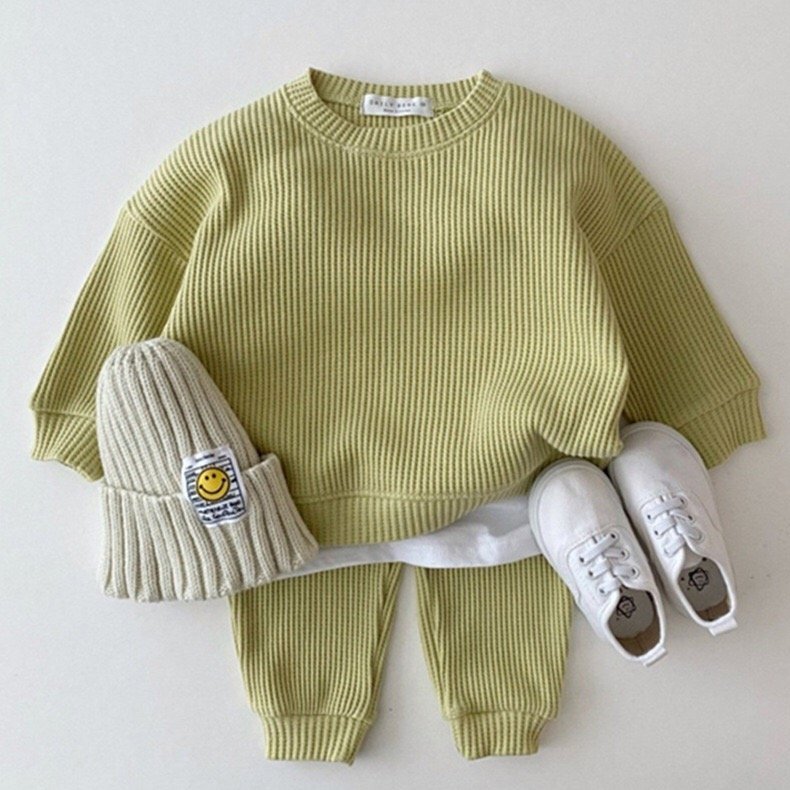 Hot selling baby clothing sets casual knitting suit for baby boys baby girls' suit Two-piece suit can be customized