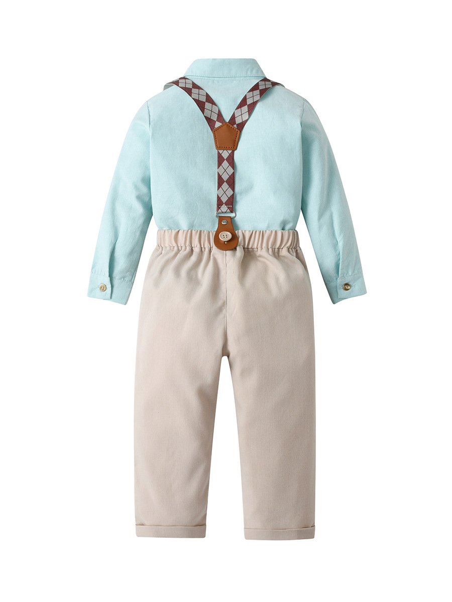 Wholesale New Designing Children Suit Boy Gentleman Bow Tie Suit Cross-border Children Clothing Baby Boy Wedding Clothing Set