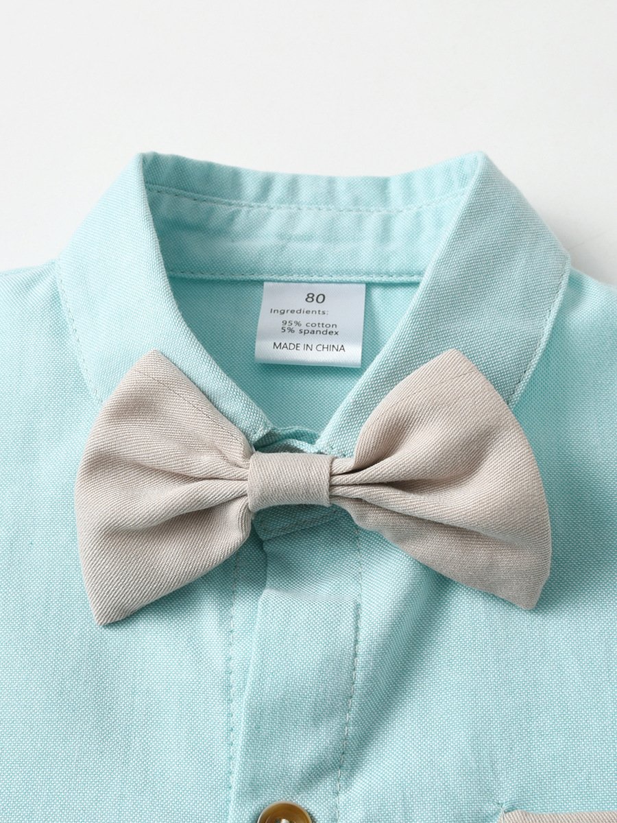 Wholesale New Designing Children Suit Boy Gentleman Bow Tie Suit Cross-border Children Clothing Baby Boy Wedding Clothing Set