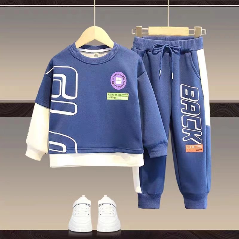 Fashional Designed 2 Pieces Long Sleeve Clothing Trousers Infants Suit Kids Toddler Baby Boys Clothes Set