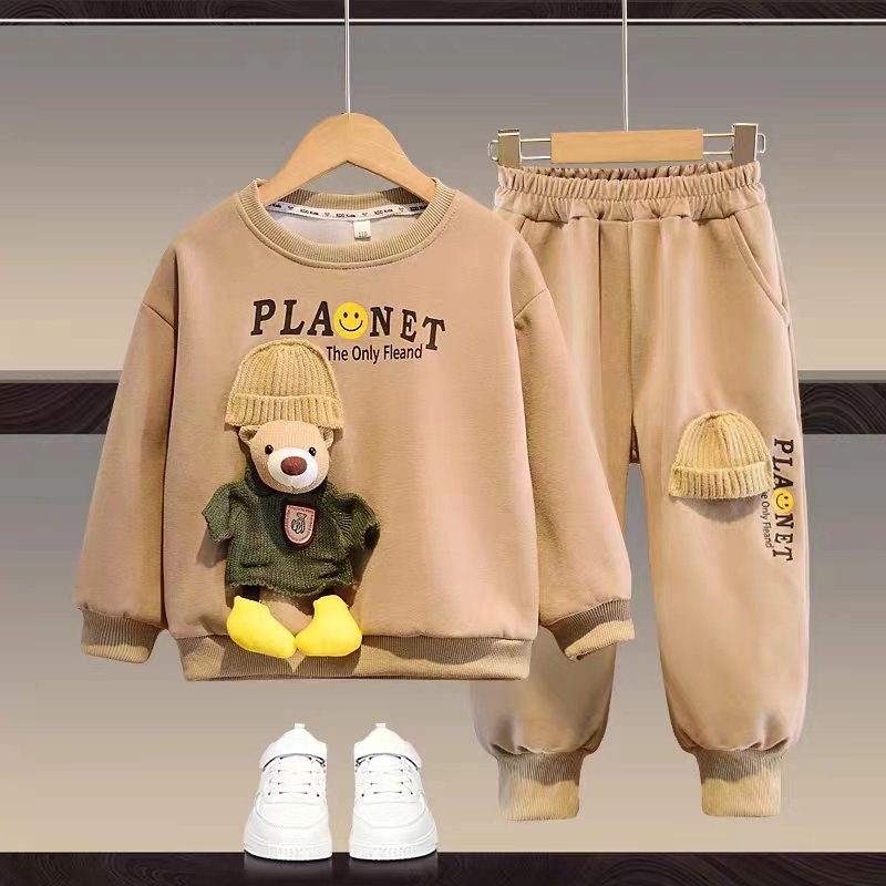 Fashional Designed 2 Pieces Long Sleeve Clothing Trousers Infants Suit Kids Toddler Baby Boys Clothes Set