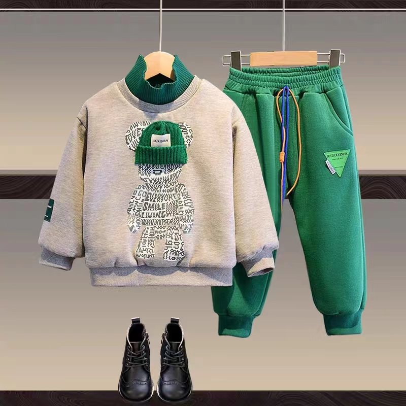Fashional Designed 2 Pieces Long Sleeve Clothing Trousers Infants Suit Kids Toddler Baby Boys Clothes Set