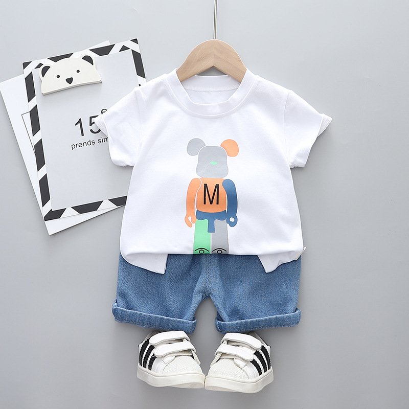 Toddler Baby Boy Clothes 2 to 3 Year Matching Outfit Cartoon Design T Shirt Shorts Clothes Set Baby Suit for Boy