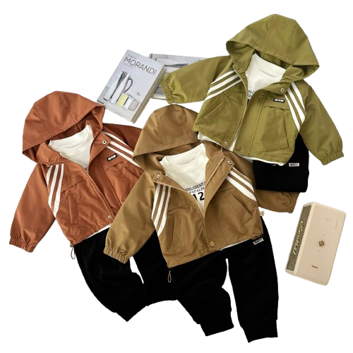 High Quality Boys Three-Piece Set Fall and Winter Coat Boy's suit children clothing set Casual Print Kids Wear with Excellent