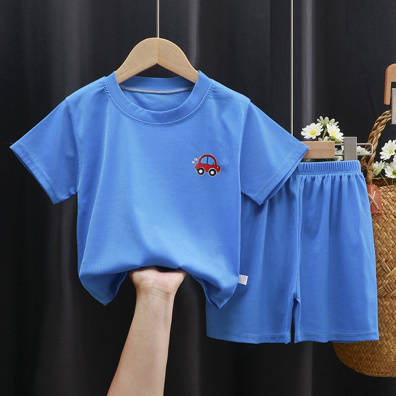 children's short-sleeved suit girls summer clothes boys t-shirt Child clothing