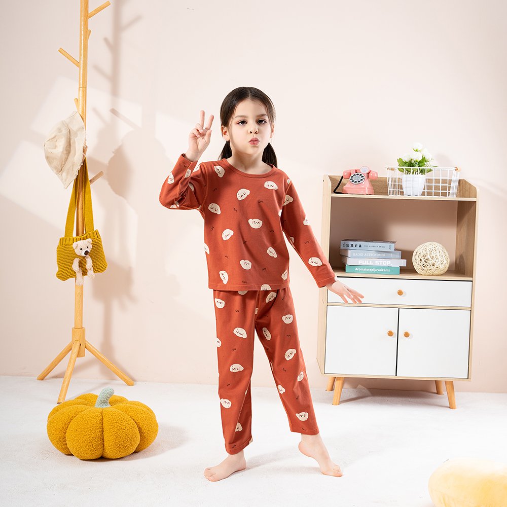 wholesale/ODM/OEM Cute pyjamas cotton set boys and girls custom printed sleepwear sawing amusing homewear