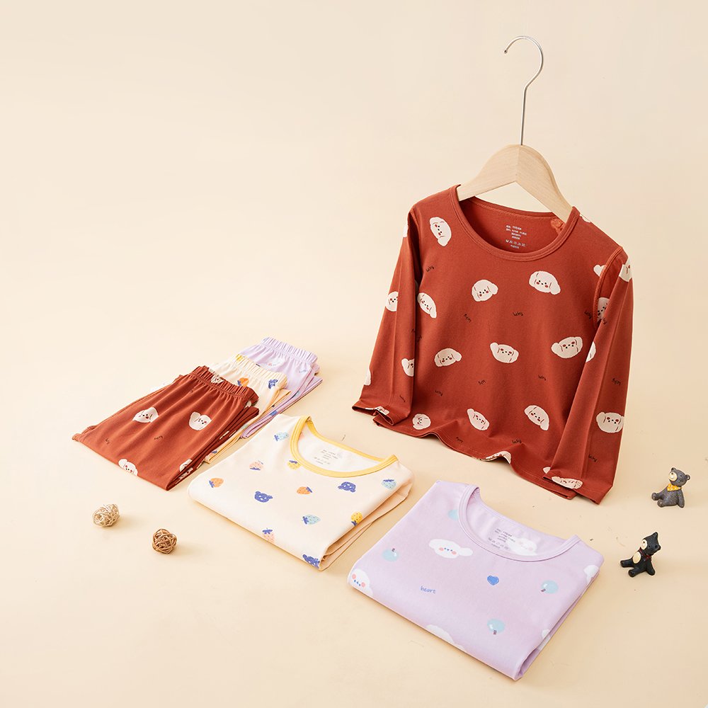 wholesale/ODM/OEM Cute pyjamas cotton set boys and girls custom printed sleepwear sawing amusing homewear