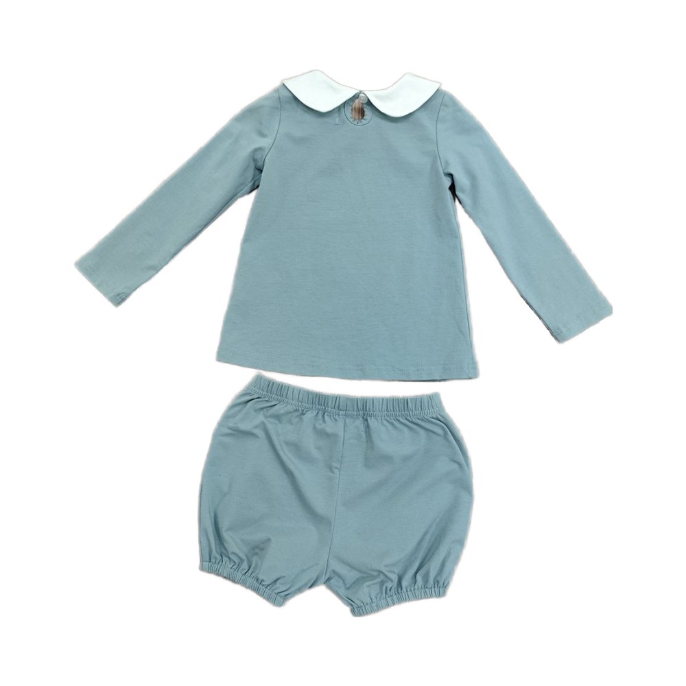 Custom 100% Cotton 2-Piece Set for New Kids Casual Long-Sleeve Suit in Solid Color Soft and Comfortable for Toddler Baby Boys