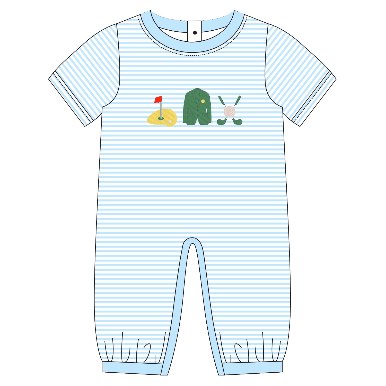 Boyis factory direct sales customized boutique golf applique new designed boys clothing sets