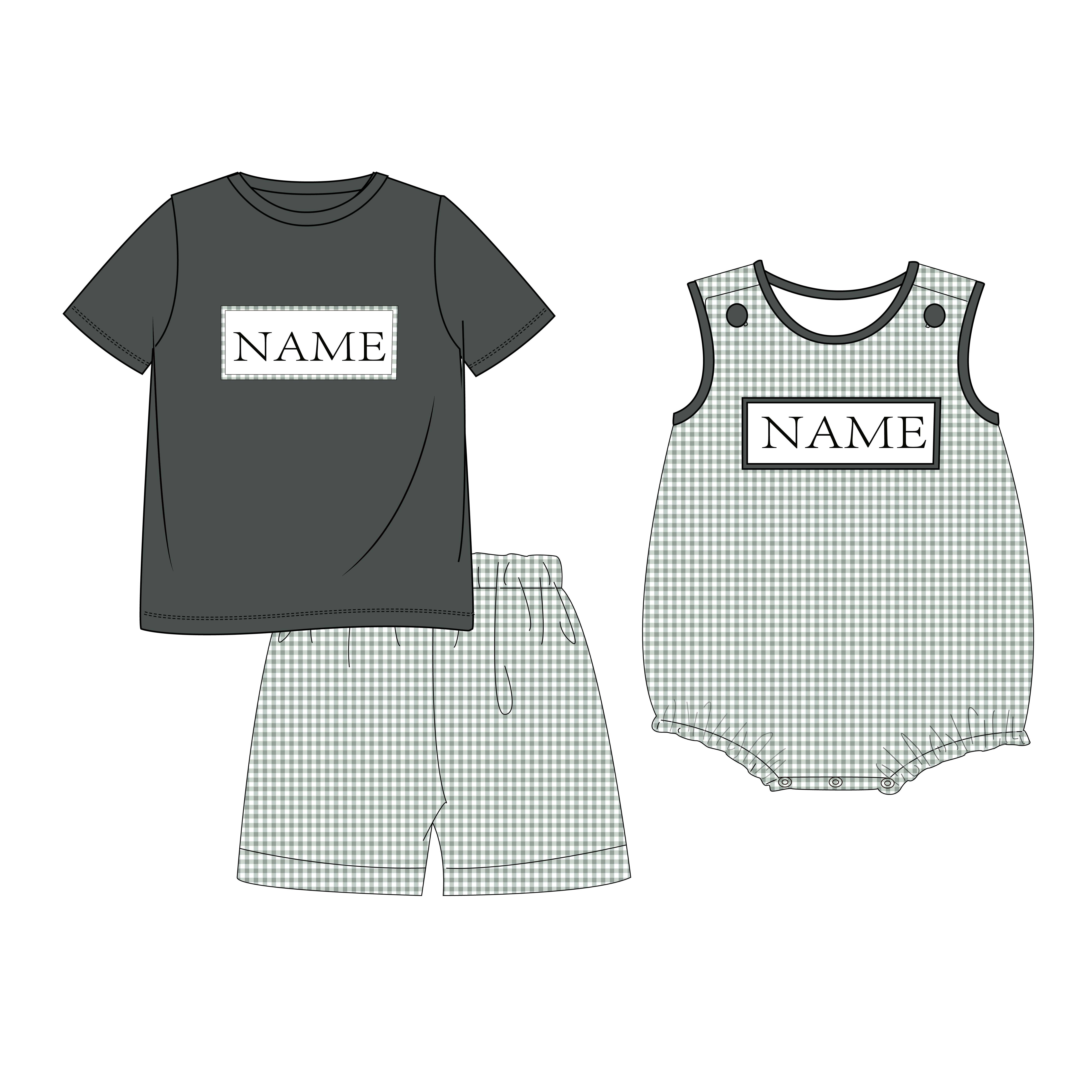 YIHUI Smocked Blue Accent Bubble For Boy OEM ODM in Stock Baby Summer Short Sleeve Wholesale Summer Rompers Boys clothing set