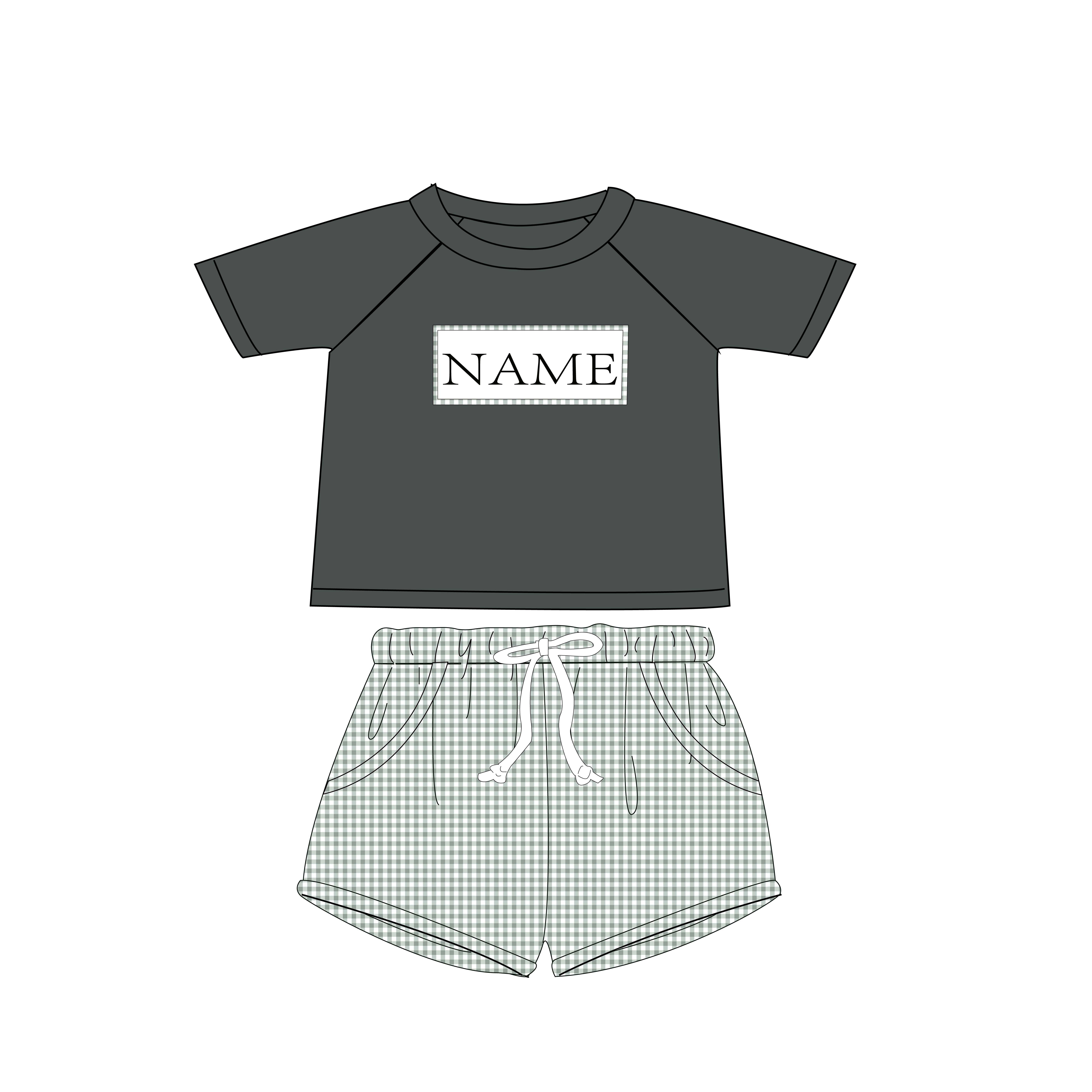 YIHUI Smocked Blue Accent Bubble For Boy OEM ODM in Stock Baby Summer Short Sleeve Wholesale Summer Rompers Boys clothing set