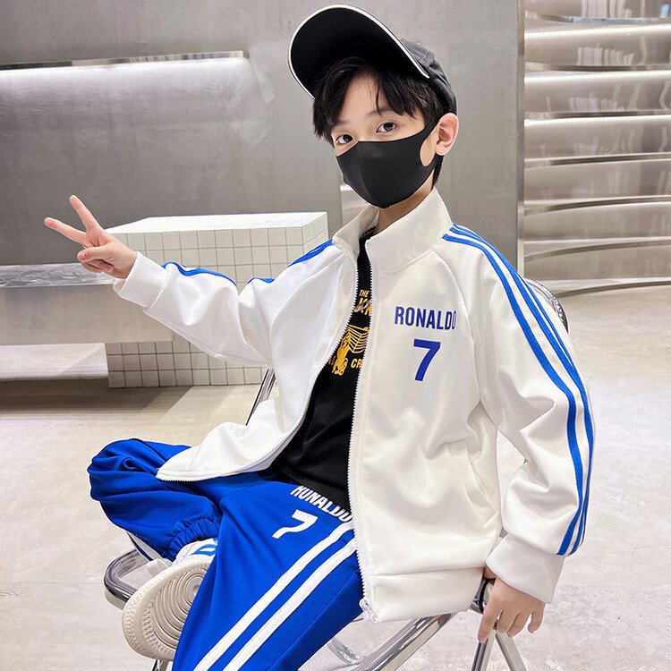 2024 New Boys Spring Suit Children's Fashion Sports Set for Spring & Autumn Trendy Baby Leisure Sportswear