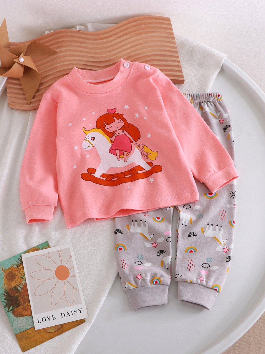 Children's autumn clothes, autumn pants, pure cotton baby thermal underwear set