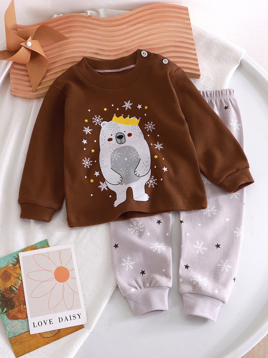Children's autumn clothes, autumn pants, pure cotton baby thermal underwear set