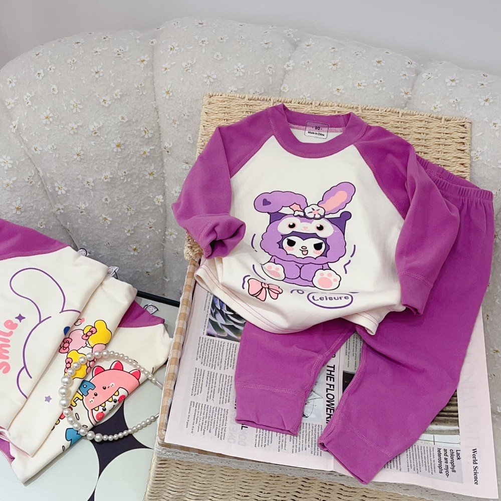 Spring Casual Apparel Set for Boys and Girls Cartoon Animal Top and Pants Cotton Fabric Perfect Baby suit homewear