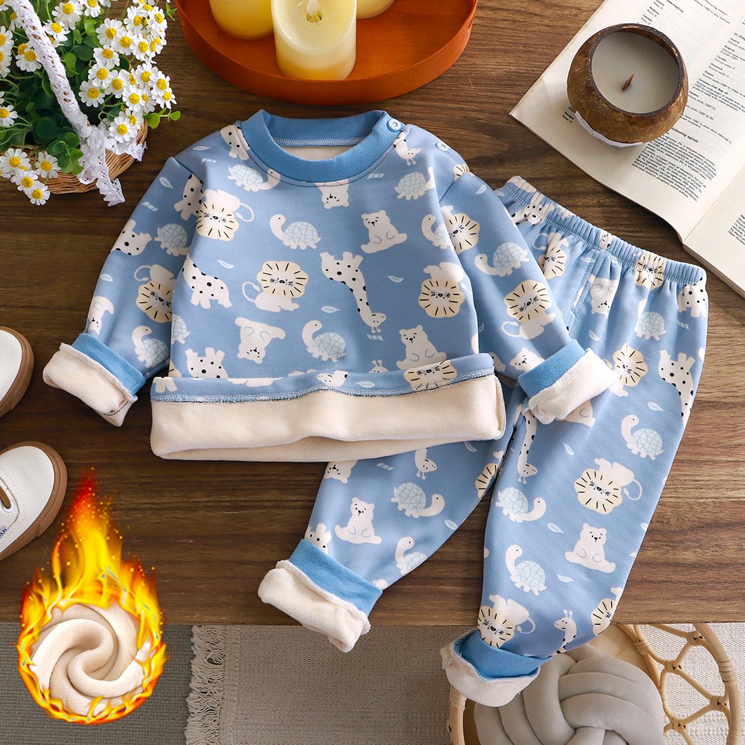 Children's thickened fleece thermal underwear set