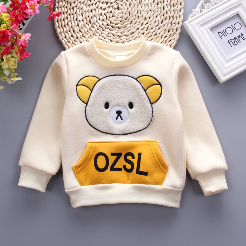 Comfortable casual cute cartoon bear printing spring autumn fall three pieces set boutique children clothes boys 2019