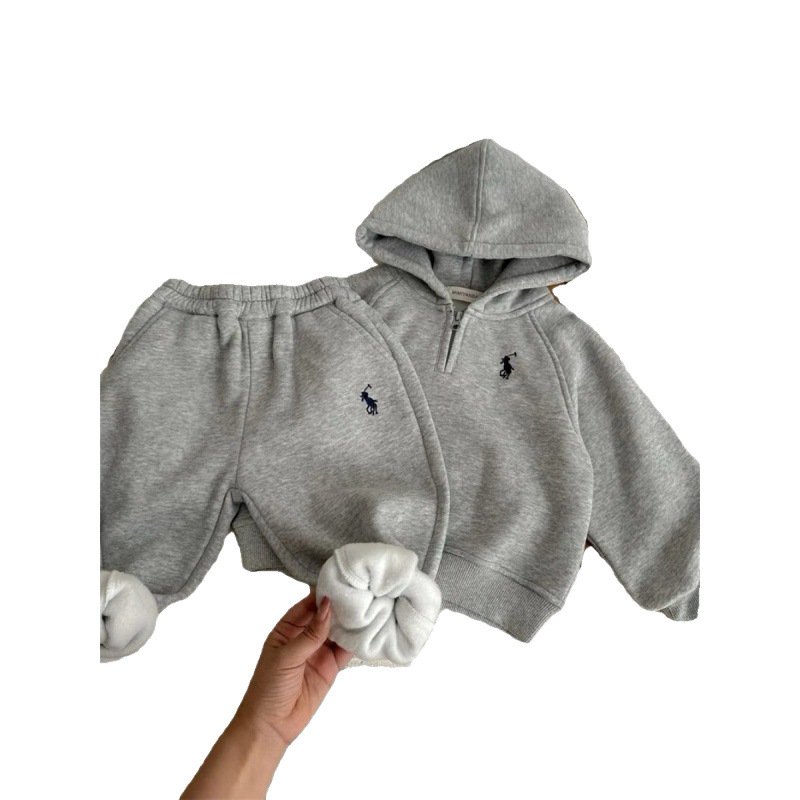 Wholesale Baby Clothing Sets Kids Boys Winter Clothes Loose Thick Tracksuit Pullovers Tops+Pants 2PCS Outfits