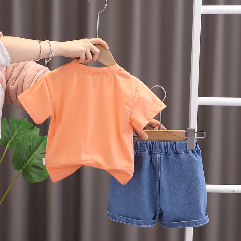 2024 New Summer Baby Clothes for 3 Years Kids ODM Supply Cheap Cartoon Character Outfit Shorts and jeans boys Shorts Sets