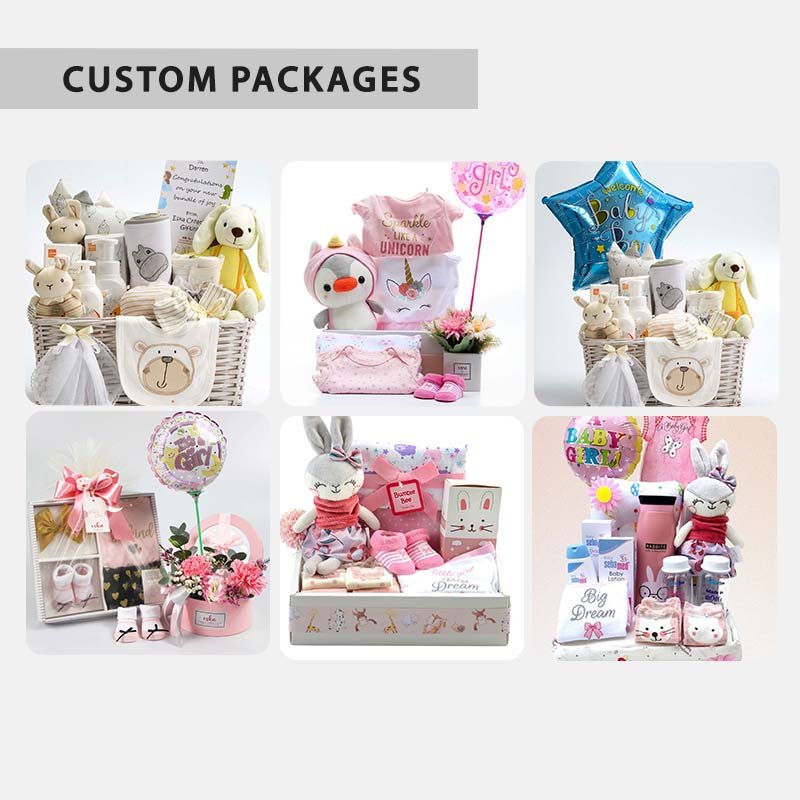 GDTEX Custom Negotiable Price Customize Per you Request Newborn Gift Box Baby Romper Muslin Swaddle Blanket Pacifier
