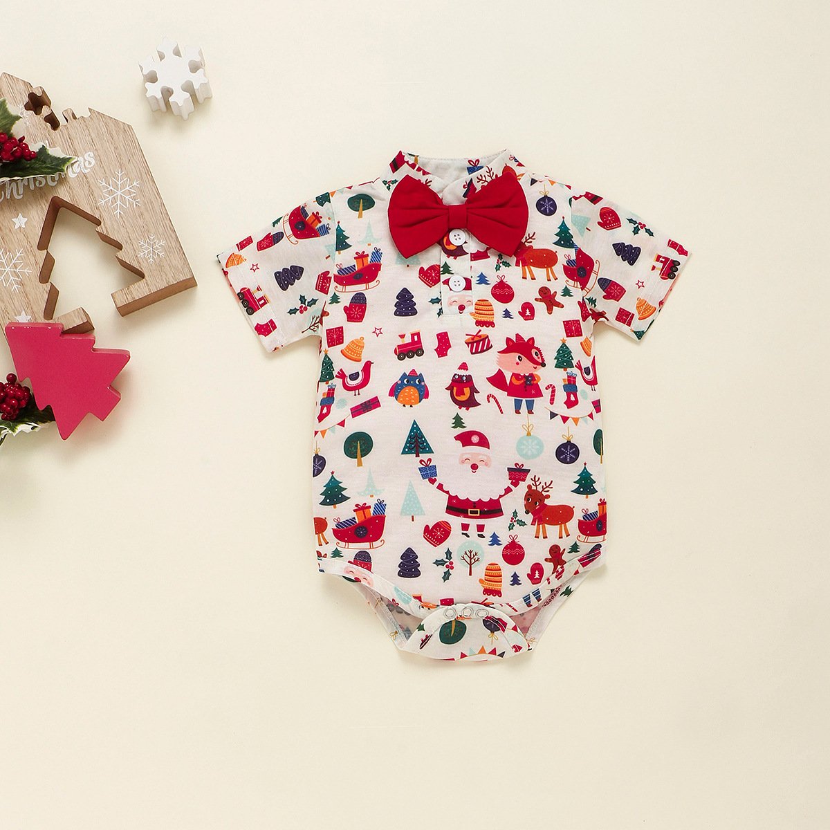 Wholesale toddler boys clothing sets Children printing Shirt suspender trousers two-piece boy Christmas set