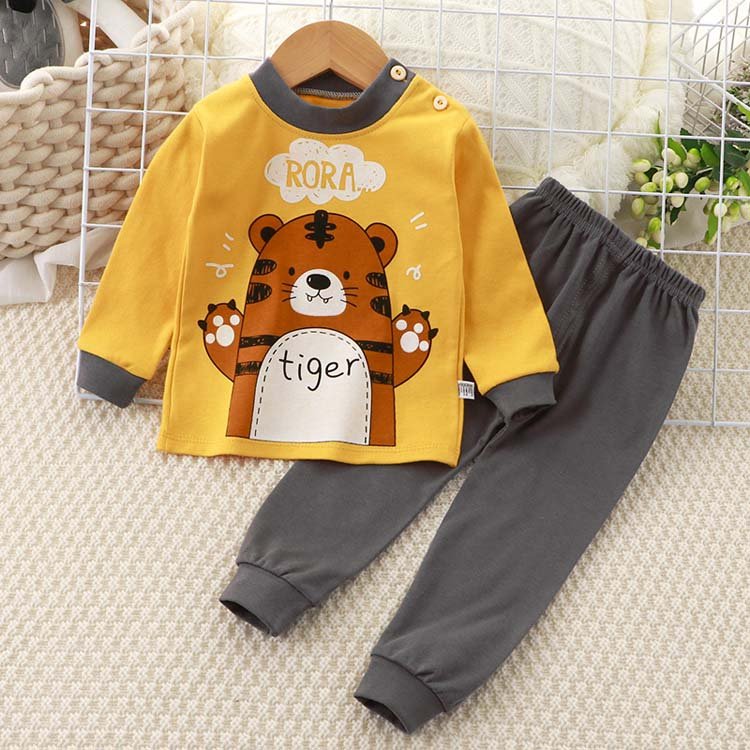 wholesale children clothes boys and girls cotton cartoon printed long underwear suits baby home clothes for autumn and winter