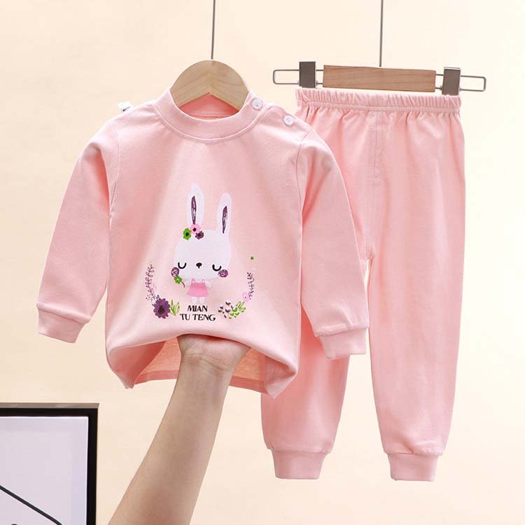 wholesale children clothes boys and girls cotton cartoon printed long underwear suits baby home clothes for autumn and winter