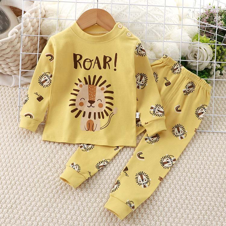 wholesale children clothes boys and girls cotton cartoon printed long underwear suits baby home clothes for autumn and winter