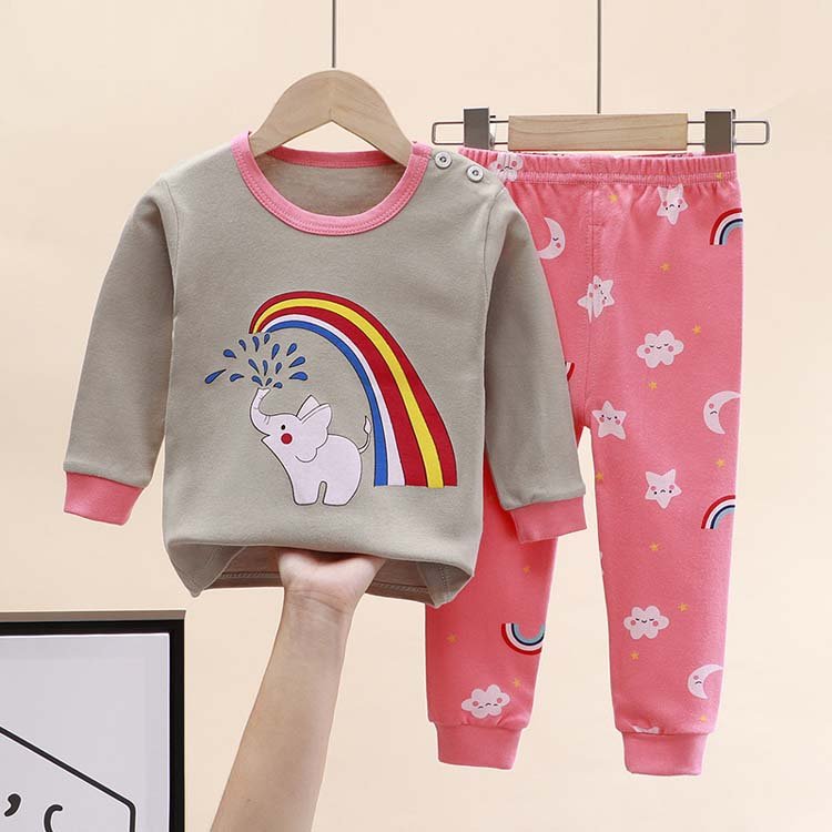 wholesale children clothes boys and girls cotton cartoon printed long underwear suits baby home clothes for autumn and winter