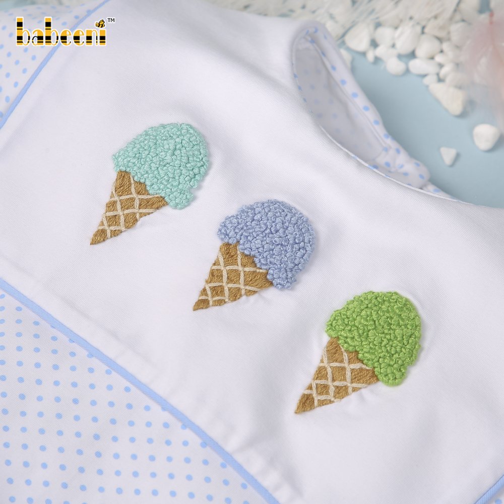 French Knot Hand Embroidery boy set clothing ODM Customized Hand Made Embroidery Wholesale Manufacturer - BB2819