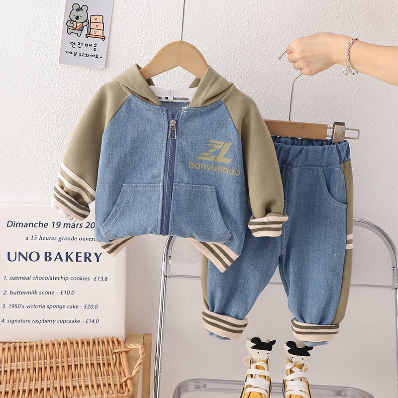 Boy Casual Zipper Hoodie Pants&trousers Two Pieces Clothing Toddler Kids Tracksuit Outfit Children Clothes Sets Baby