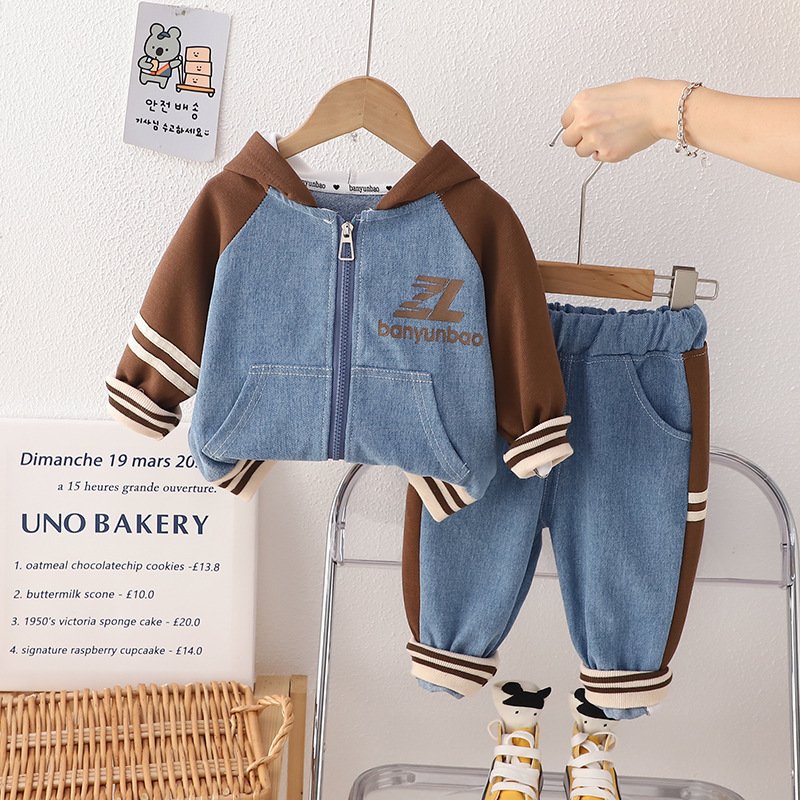 Boy Casual Zipper Hoodie Pants&trousers Two Pieces Clothing Toddler Kids Tracksuit Outfit Children Clothes Sets Baby