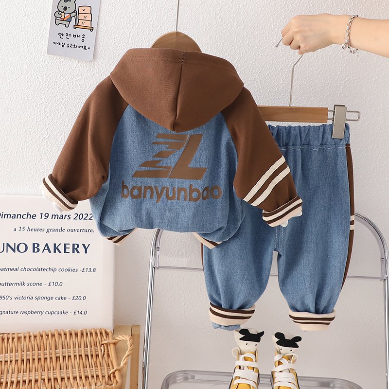 Boy Casual Zipper Hoodie Pants&trousers Two Pieces Clothing Toddler Kids Tracksuit Outfit Children Clothes Sets Baby