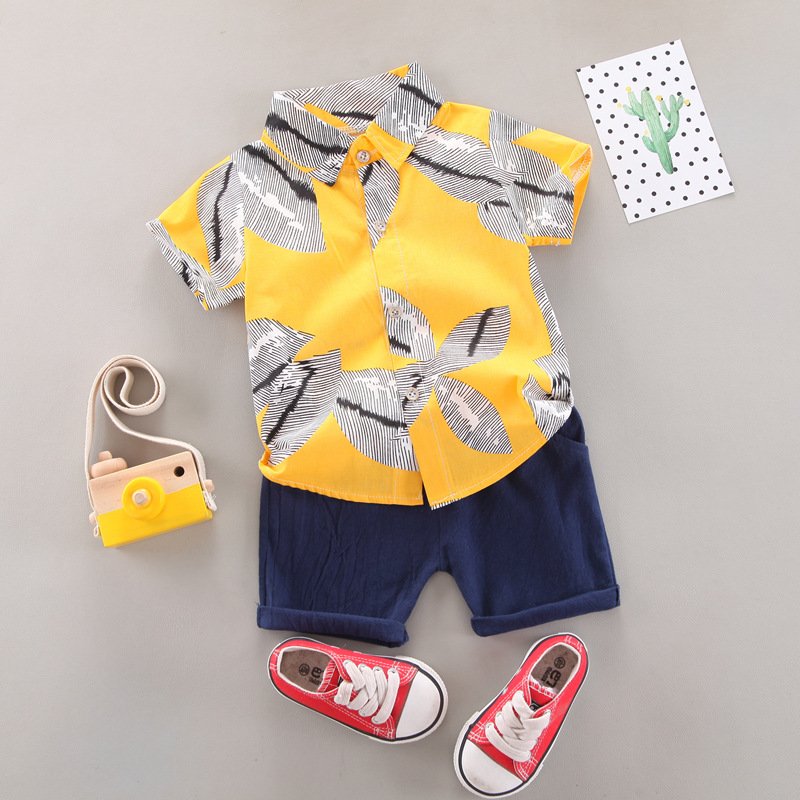 2pcs Print Children's Clothing Sets Summer Baby Boy Polo Shirts Casual Kids Cotton Pants Popular