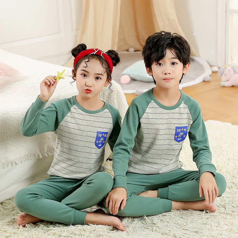 Children's Cotton Homewear Two-piece Set Boys and Girls Pajamas Set