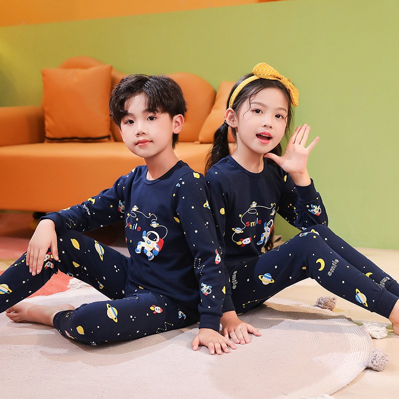 Children's Cotton Homewear Two-piece Set Boys and Girls Pajamas Set