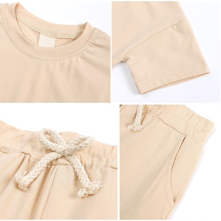 Luxury Wholesale Blank Custom Graphic Summer Cotton Girl Boys Children Wear Clothing Cloth Kids T Shirt And Shorts Set