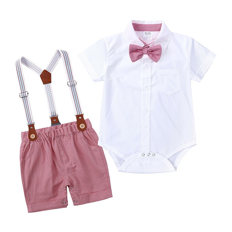 Wholesale new born baby clothes set 12-18 months romper set bows baby clothes