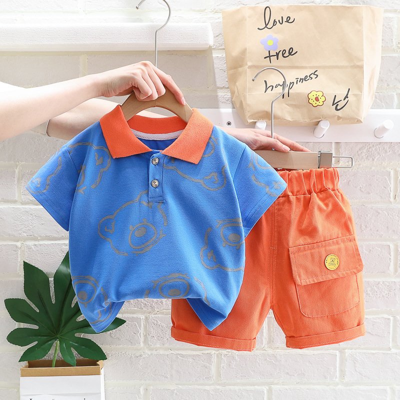 Summer Children's clothing set two-piece suit 1-3 years old boy suit T-shirt+baggys shorts