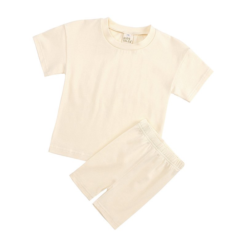 Fashion Baby Toddler Girls Clothes Sports 2pcs Solid Short Sleeve T-Shirt Top+Shorts Clothing set 1-9Y Kids Boys Tracksuit