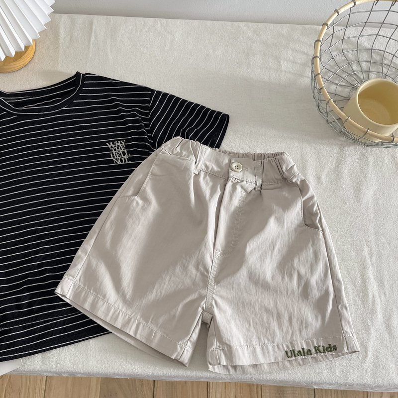 Children Sports Suit Casual boys and girls 2Pcs Suit Short Sleeve Striped Shirt top Shorts 2Pcs Kids Boys clothing set